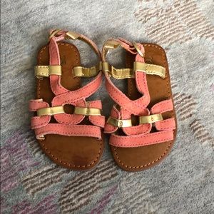 Baby Gap Coral and Gold Sandals